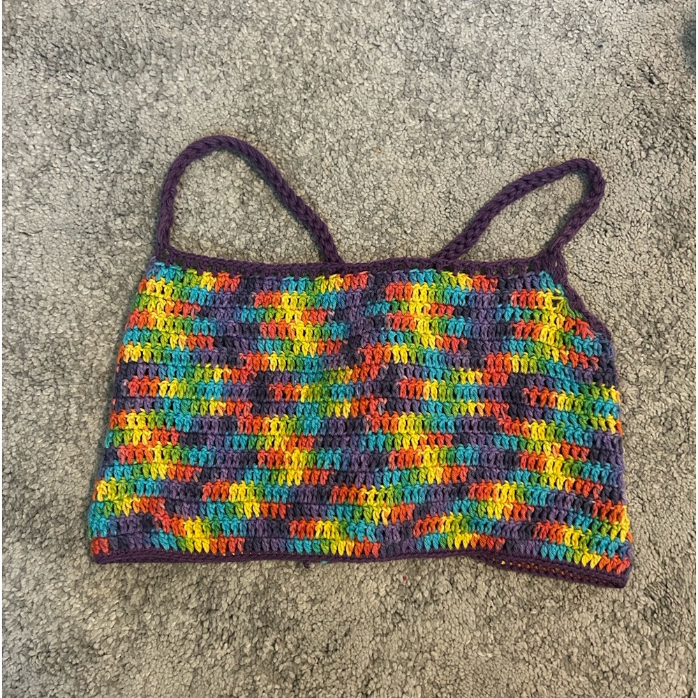 Space Tie-dye Crochet Halter Top